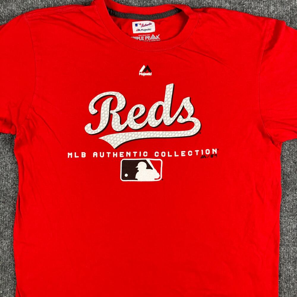Cincinnati Reds T-Shirt Mens Size L Red MLB Graphic Tee Athletic Casual‎
